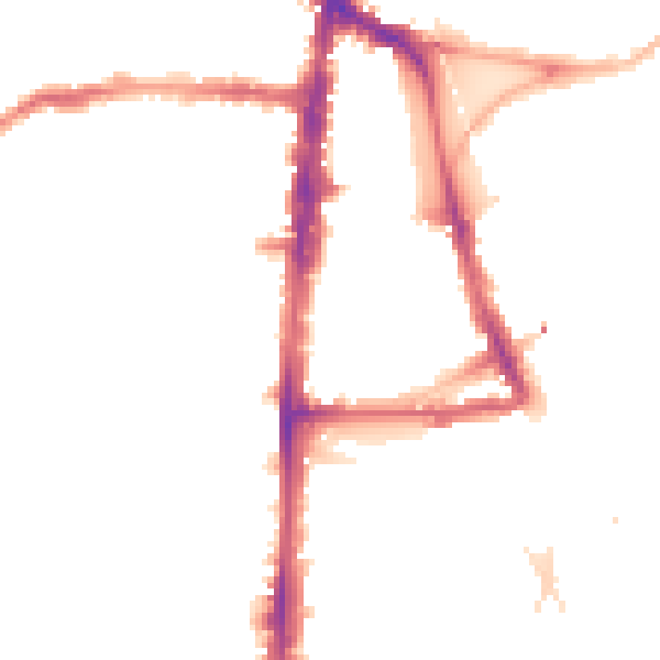 Night-time road noise heatmap for N16 7NT