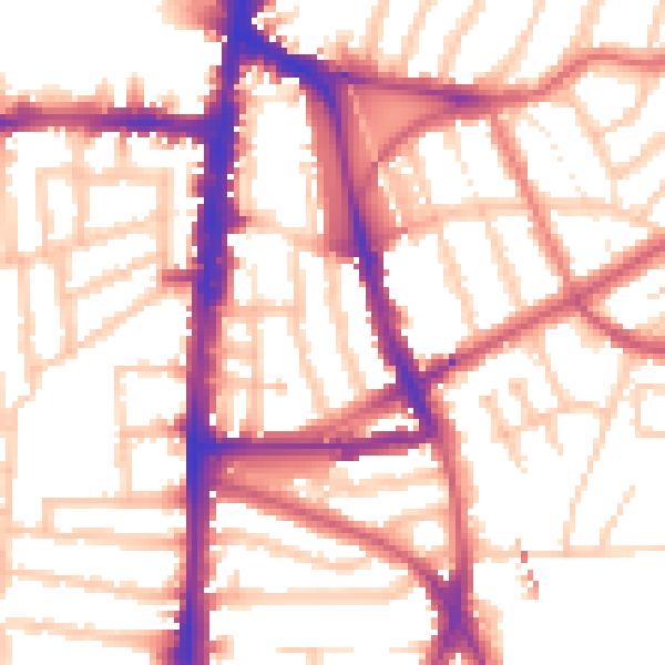 Daytime road noise heatmap for N16 7PT