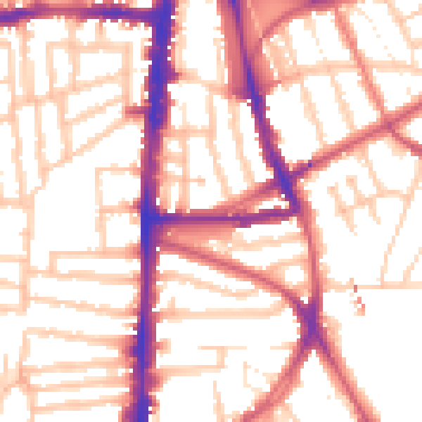 Daytime road noise heatmap for N16 7PX