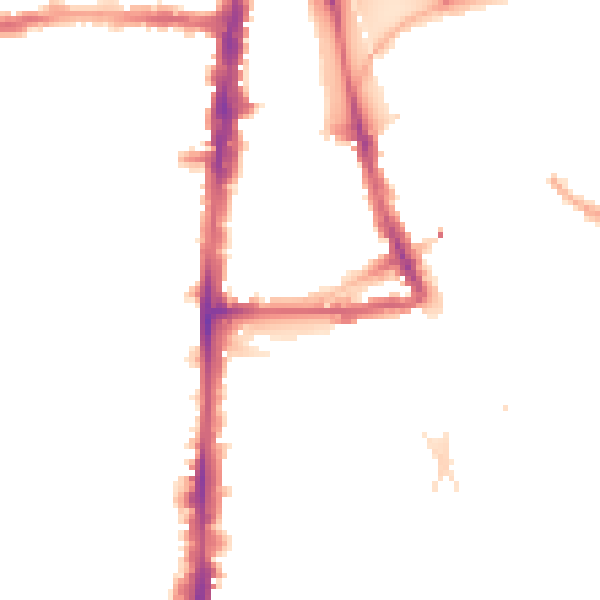 Night-time road noise heatmap for N16 7PX