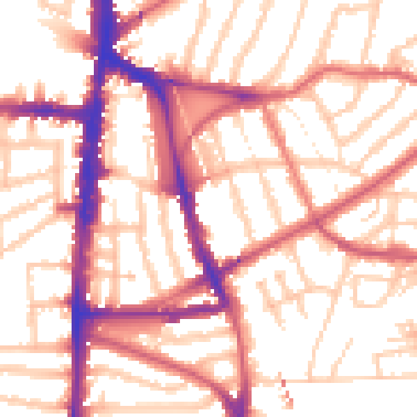 Daytime road noise heatmap for N16 7RY