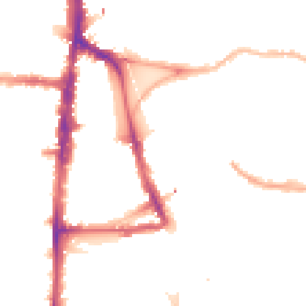 Night-time road noise heatmap for N16 7RY