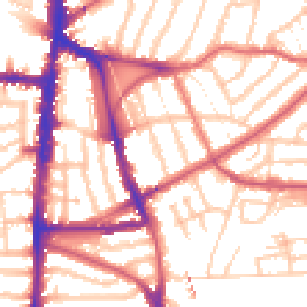 Daytime road noise heatmap for N16 7SB