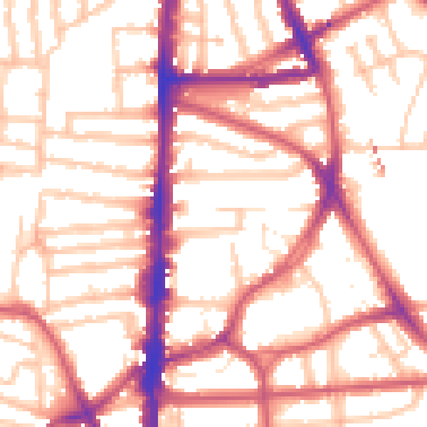 Daytime road noise heatmap for N16 7TL
