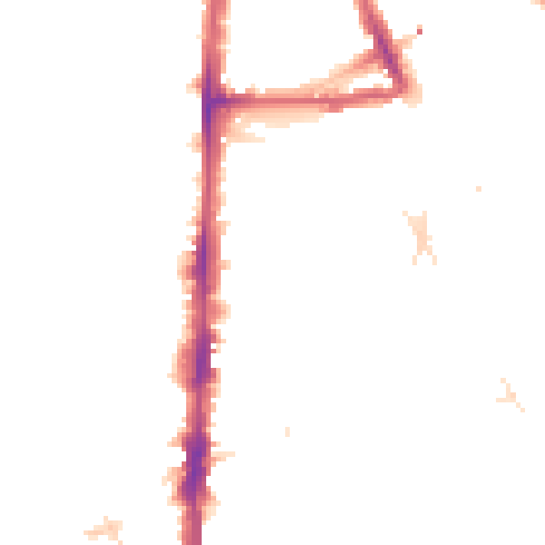 Night-time road noise heatmap for N16 7TL
