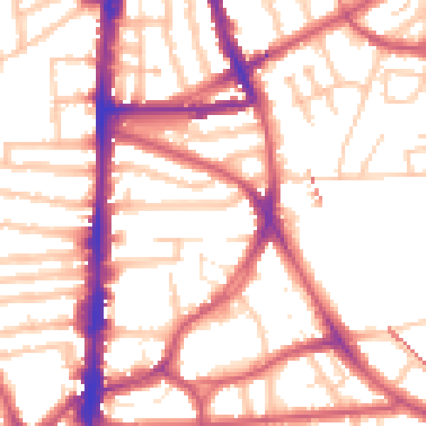 Daytime road noise heatmap for N16 7TQ