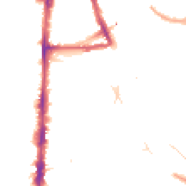 Night-time road noise heatmap for N16 7TQ