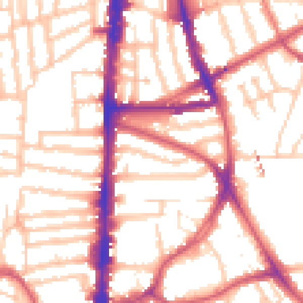 Daytime road noise heatmap for N16 7UU
