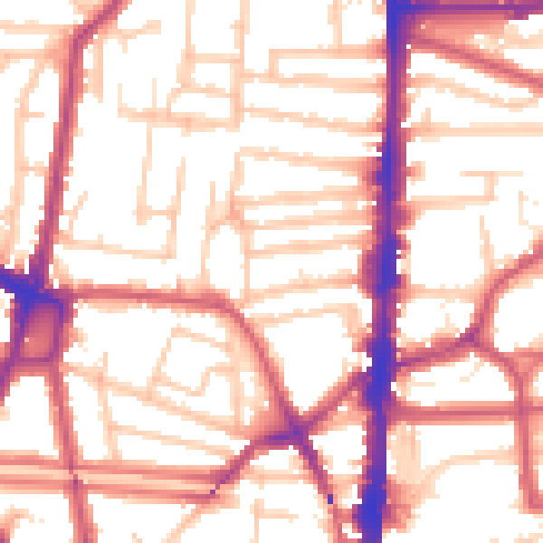 Daytime road noise heatmap for N16 8AN