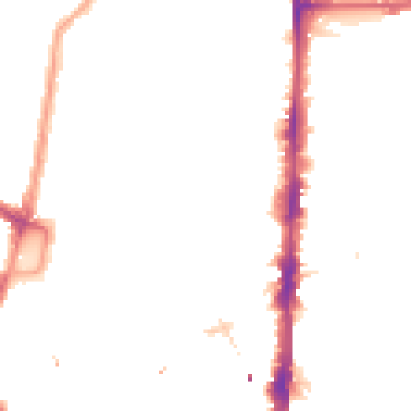 Night-time road noise heatmap for N16 8AN