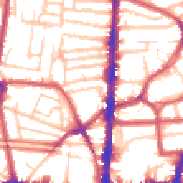 Daytime road noise heatmap for N16 8AY