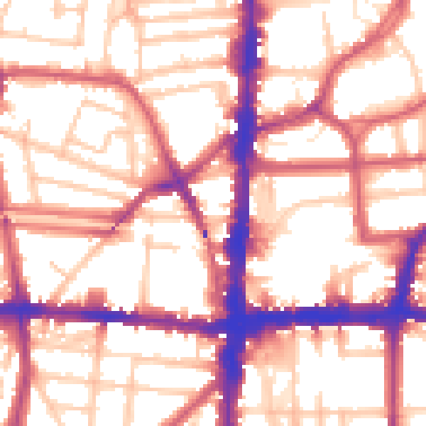Daytime road noise heatmap for N16 8AZ