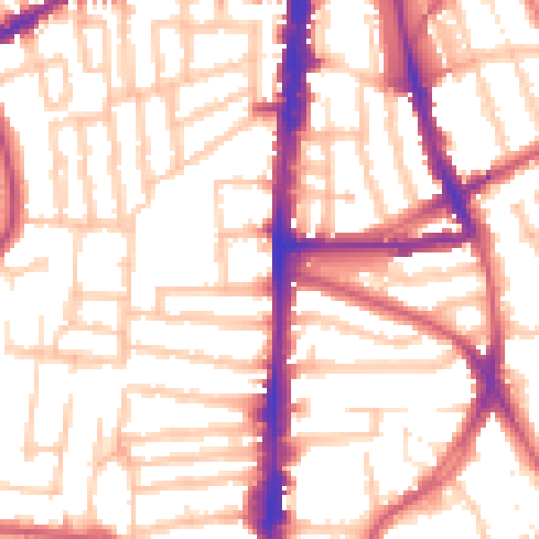 Daytime road noise heatmap for N16 8BP