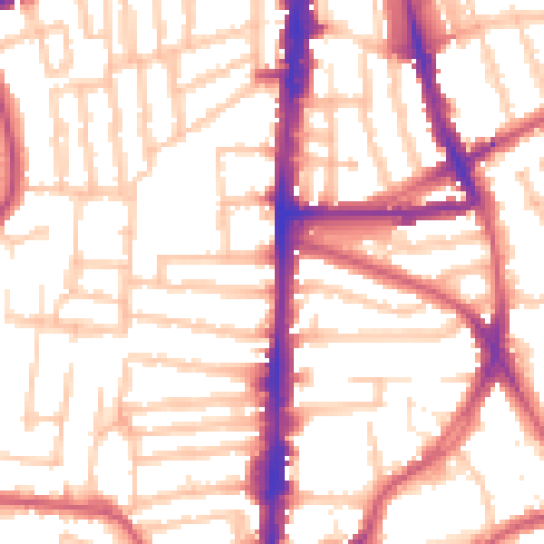 Daytime road noise heatmap for N16 8BT