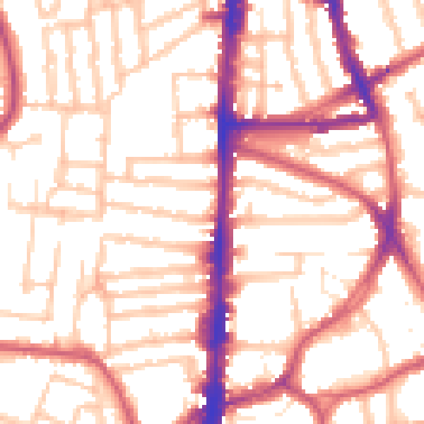 Daytime road noise heatmap for N16 8BU