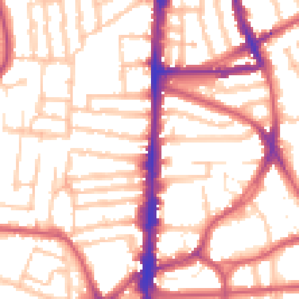Daytime road noise heatmap for N16 8BX