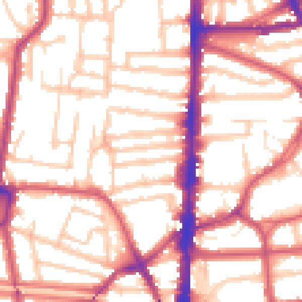 Daytime road noise heatmap for N16 8DH