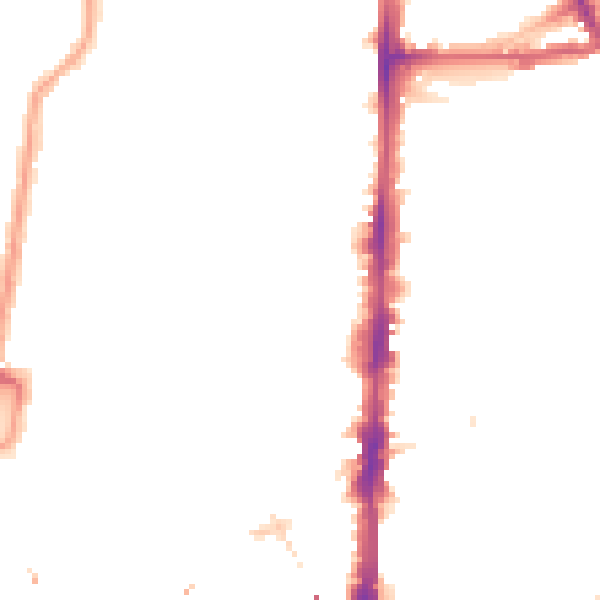 Night-time road noise heatmap for N16 8DH