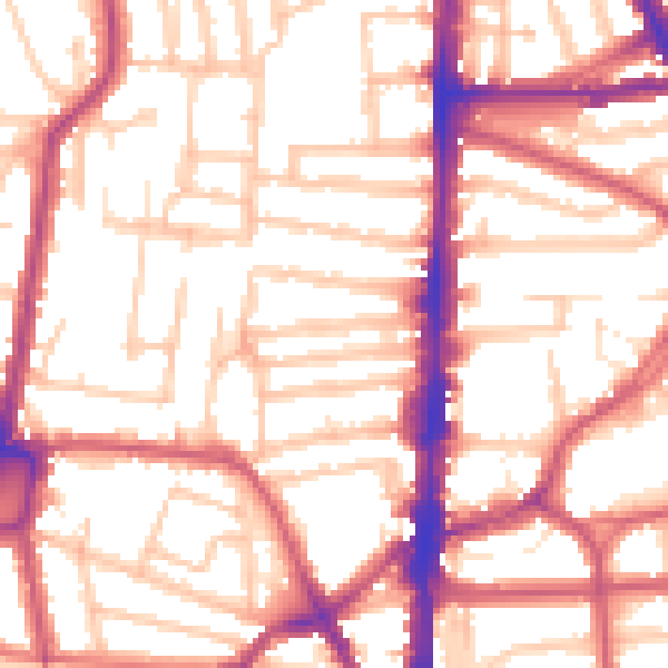 Daytime road noise heatmap for N16 8DL