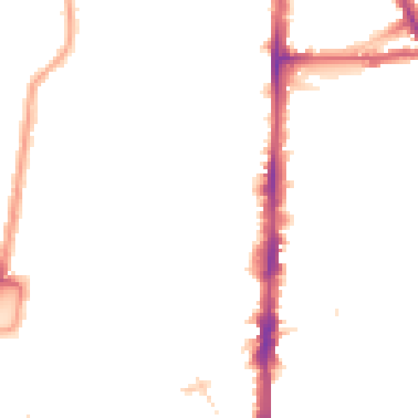 Night-time road noise heatmap for N16 8DL
