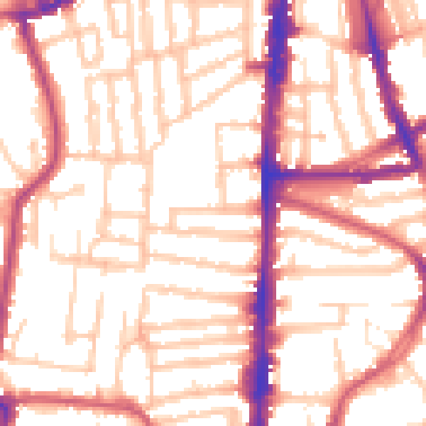Daytime road noise heatmap for N16 8EB