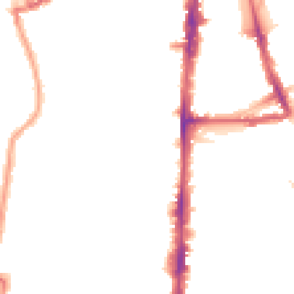 Night-time road noise heatmap for N16 8EB