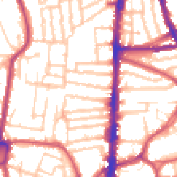 Daytime road noise heatmap for N16 8EQ