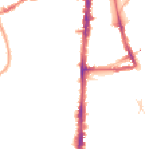 Night-time road noise heatmap for N16 8HP