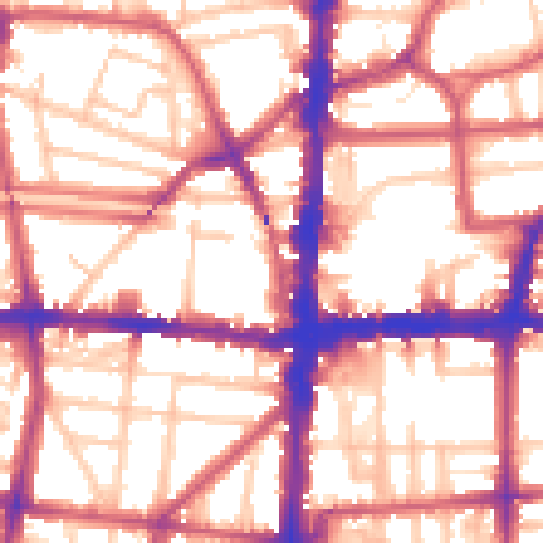 Daytime road noise heatmap for N16 8HU