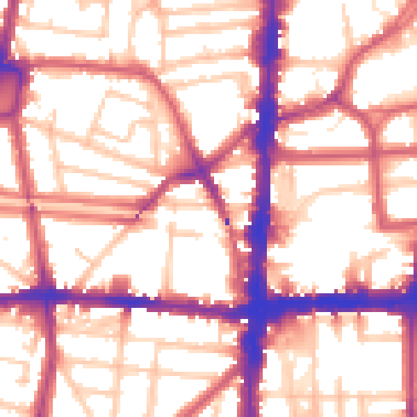 Daytime road noise heatmap for N16 8JT