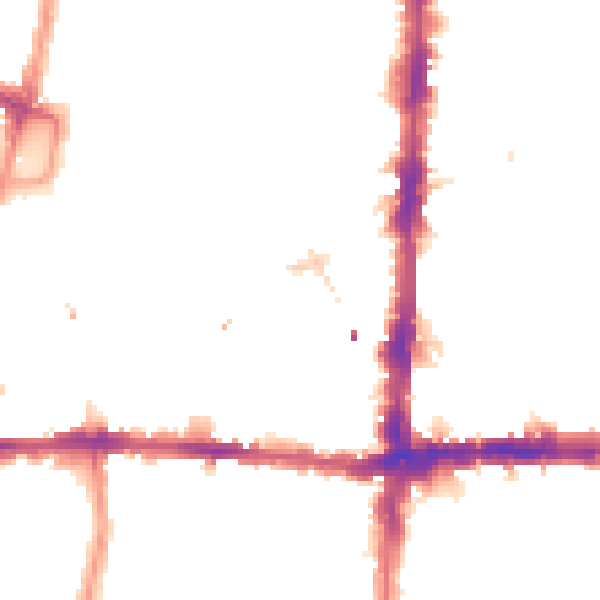Night-time road noise heatmap for N16 8JU