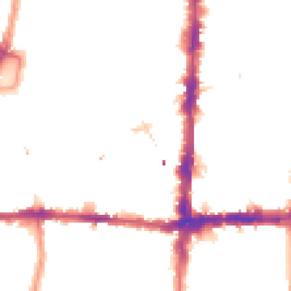 Night-time road noise heatmap for N16 8LD