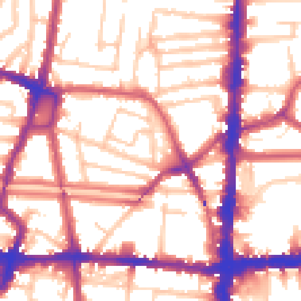 Daytime road noise heatmap for N16 8LT
