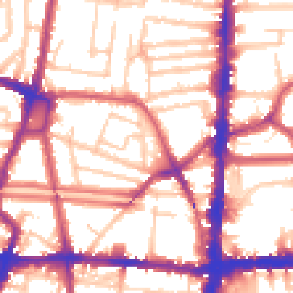 Daytime road noise heatmap for N16 8LW