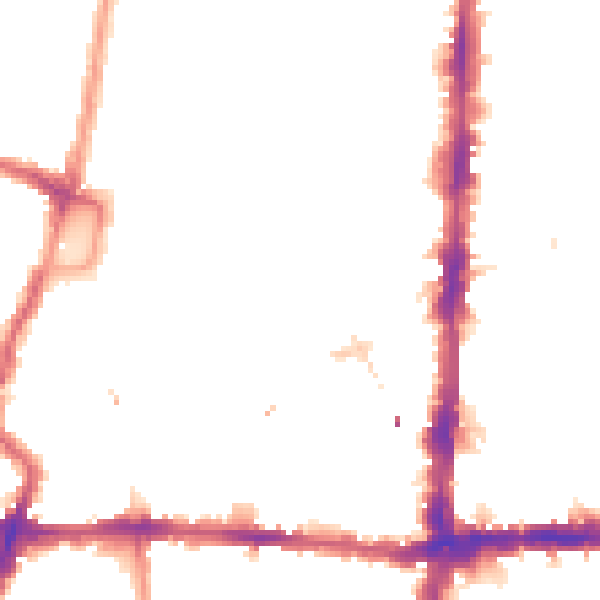 Night-time road noise heatmap for N16 8LW