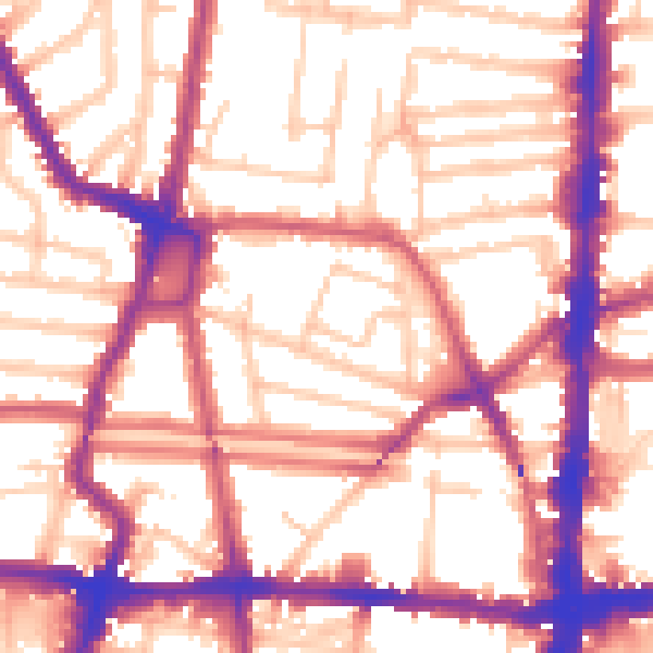 Daytime road noise heatmap for N16 8LZ