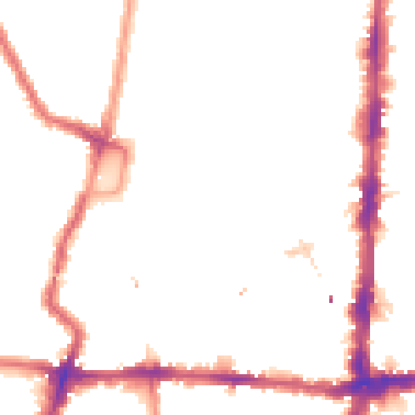 Night-time road noise heatmap for N16 8LZ