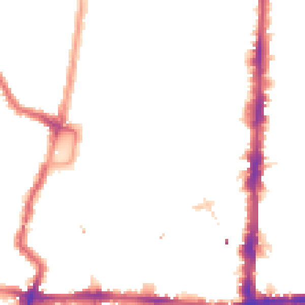 Night-time road noise heatmap for N16 8NB