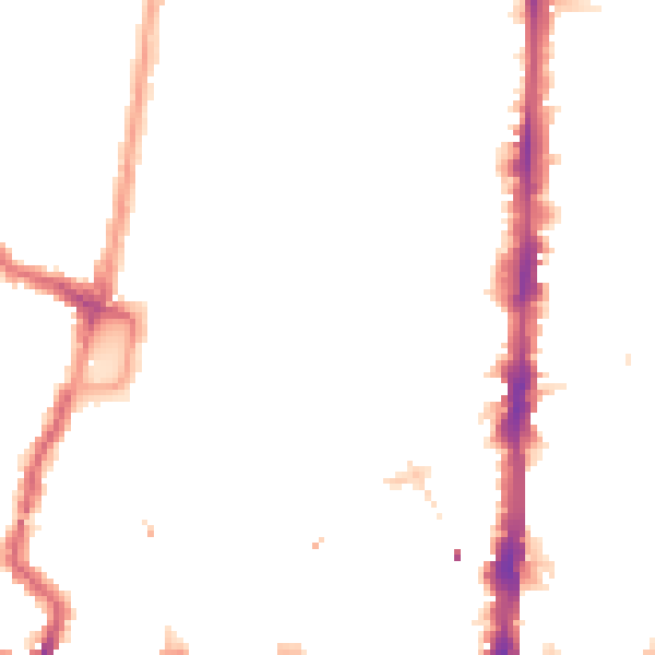 Night-time road noise heatmap for N16 8NN