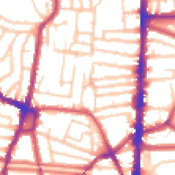 Daytime road noise heatmap for N16 8PB