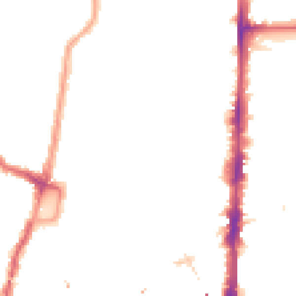 Night-time road noise heatmap for N16 8PB