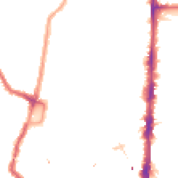Night-time road noise heatmap for N16 8PG