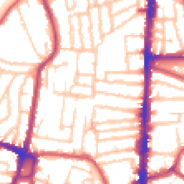 Daytime road noise heatmap for N16 8SH
