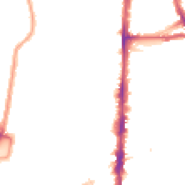 Night-time road noise heatmap for N16 8SY