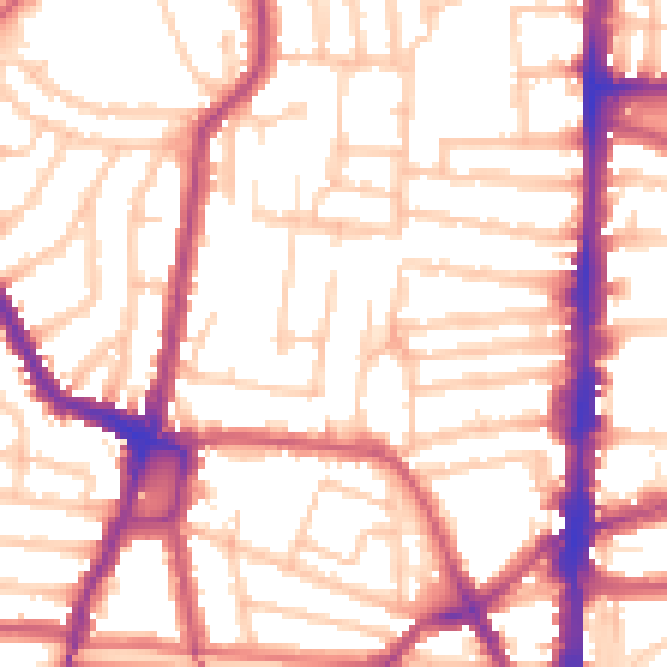 Daytime road noise heatmap for N16 8UG