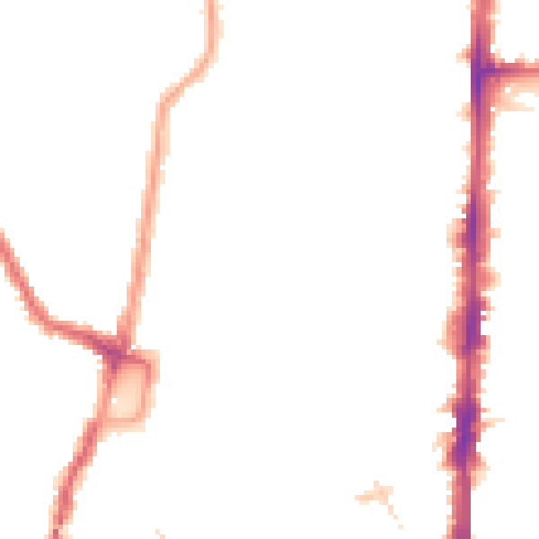 Night-time road noise heatmap for N16 8UG