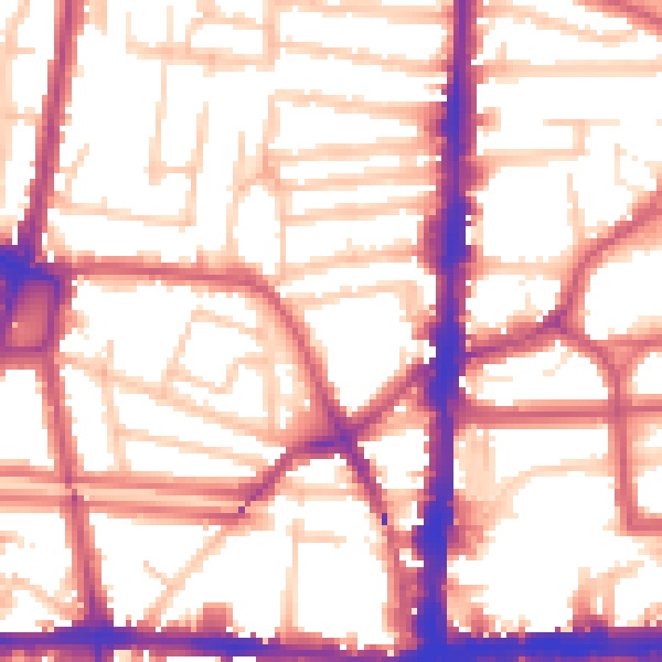 Daytime road noise heatmap for N16 8UR