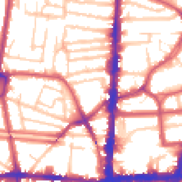 Daytime road noise heatmap for N16 8UT