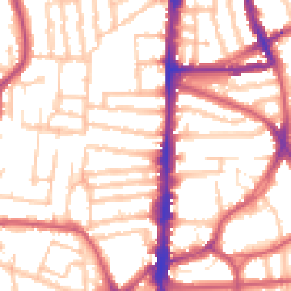 Daytime road noise heatmap for N16 8XH