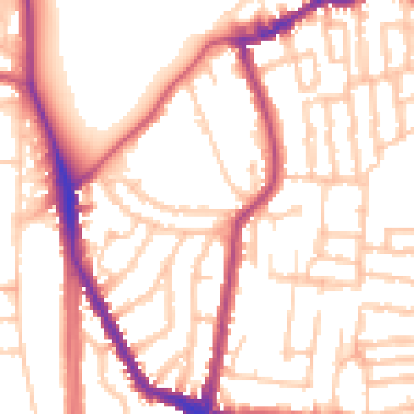 Daytime road noise heatmap for N16 9AA